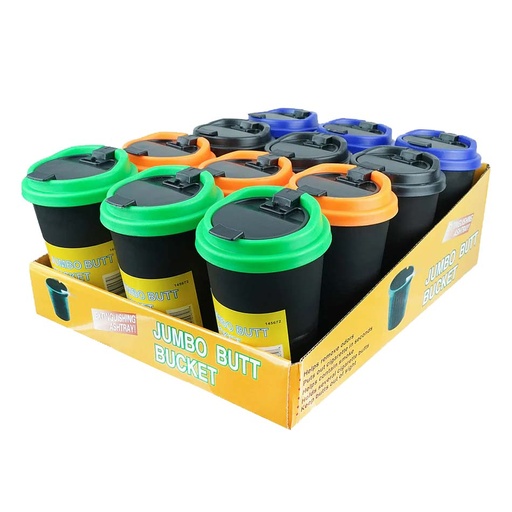 Butt Bucket Color Ring With Lid (ATA23001) 12CT Ashtray Box