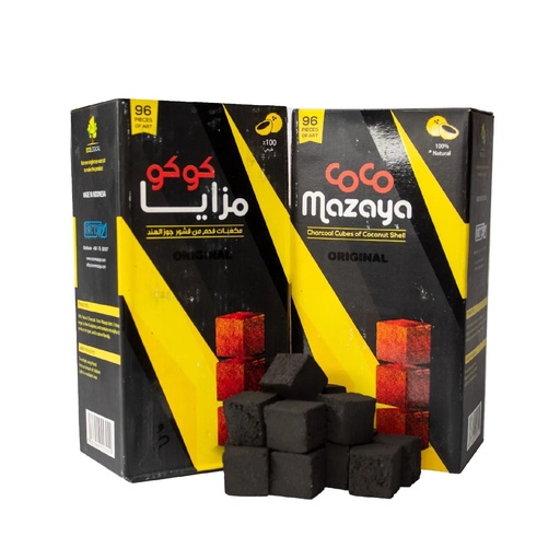 [Charco-01480] Charcoal Square Shape CoCo Mazaya 96ct Display