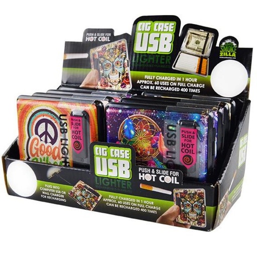 [Cigare-01584] Cigarette Lighter With USB Powered 8ct/Display Each