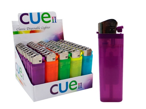 [Clear -02406] Clear Lighter Disposable CUE II 50CT