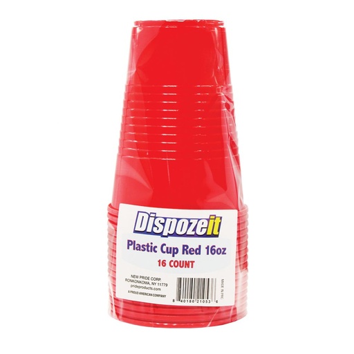 [Cups B-23470] Cups Red Plastic (DispozeIt) 16oz 16CT Pack