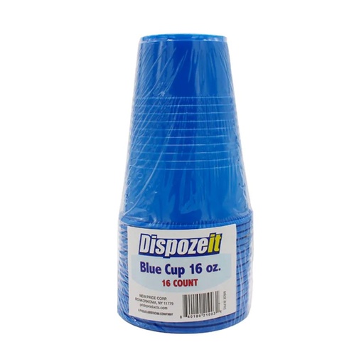 [Cups R-22268] Cups Blue Plastic (DispozeIt) 16oz 16CT Pack