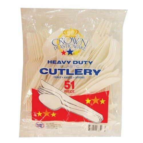 [Cutler-23237] Cutlery Plastic Combo (Crown) 51CT