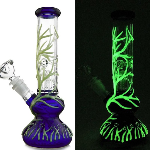 [Glass -22356] Glass Bong Roots Glow In The Dark (BG065/126) 10"