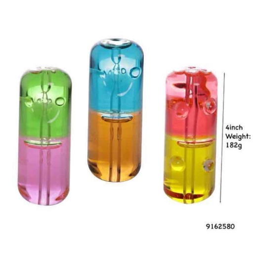 [Glass -24530] Glass Pipe Glycerin Filled Dual Color 4"