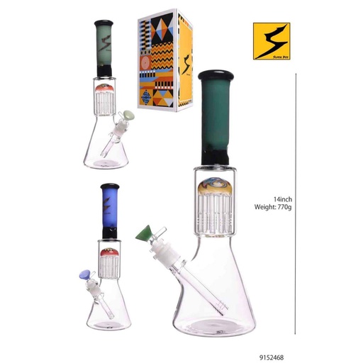 [Glass -26708] Glass Bong Super Bee Tattoo In (BG479/2468) 14"