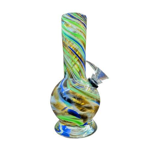 [Glass -26729] Glass Bong Apple Flask Crystal (D58081) 7"