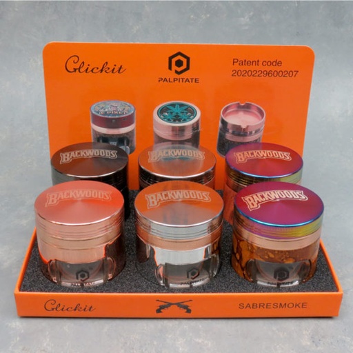 [Grinde-04136] Grinder 4 Part Backwood With Window Tray 6ct Display Each
