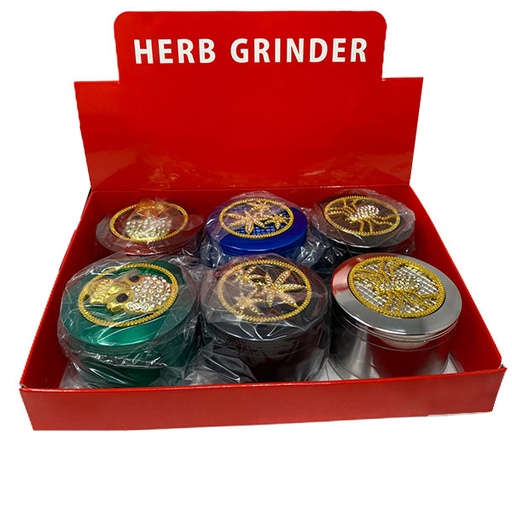 [Grinde-22431] Grinder 4 Part Chromium Heavy Art Top (ACE 187/88) 6CT Display Each