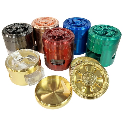[Grinde-23440] Grinder 4 Part Spin Fancy Window & Tray 6CT Display Each