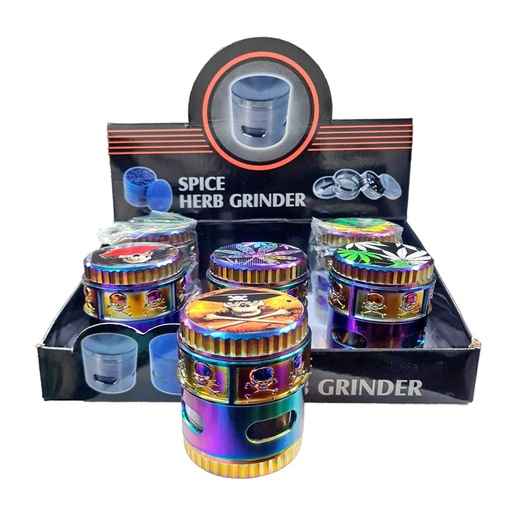 [Grinde-24037] Grinder 4 Part Rainbow Body Pirate Art (GRZ-21168) 6CT Display Each