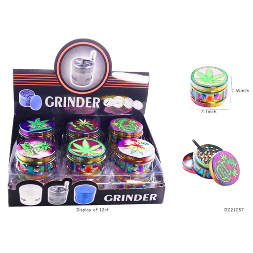 [Grinde-24550] Grinder 3 Part Rainbow Body Pirate Tattoo Top (GRZ-21057) 12CT Display Each
