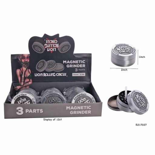 [Grinde-24561] Grinder 2 Part Silver Circus Metal (Z33) 12CT Display Each