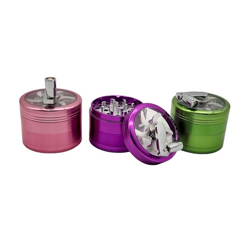 [Grinde-25638] Grinder 4 Part With Handle (SL205) 6CT Display Each