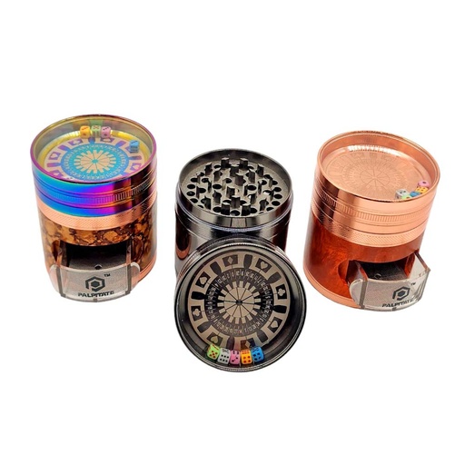 [Grinde-25650] Grinder 4 Part With Tray & Dice Game (MG054) 6CT Display Each