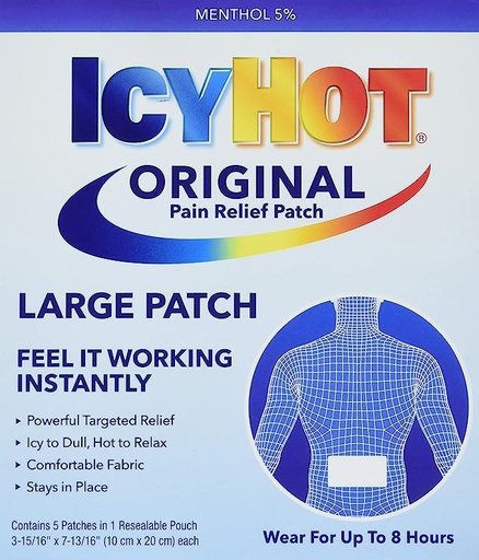 [Icy Ho-22216] Icy Hot Original Pain Relief 12CT Large Patch Box