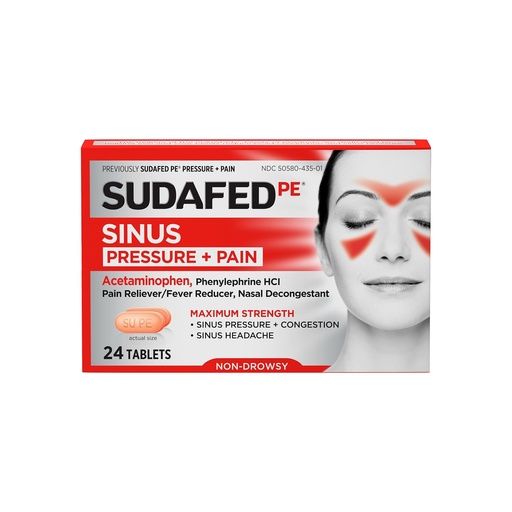 [INT-PP-00503] Sudafed Sinus Pressure+Pain Tab 24CT