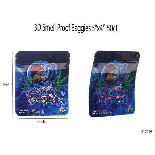 [Jewelr-24648] Jewelry Bags Smell Proof Colorful 3D 4"X5"/50CT Pack