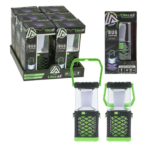 [Litez -04776] Litez All - Rechargeable Bug Zapping Lantern 6ct/display Each