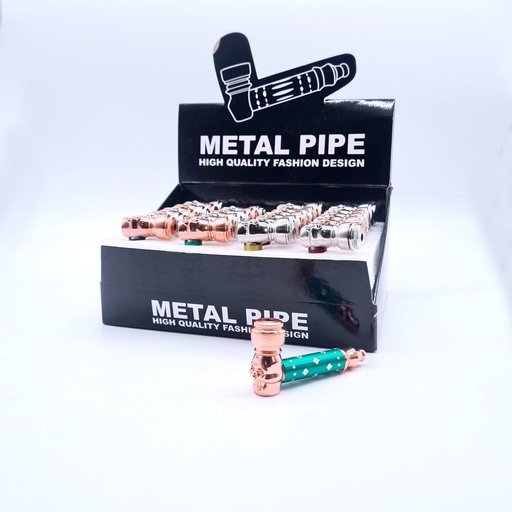 [Metal -06830] Metal Pipe Skull Design Premium Quality 24CT Display Ea