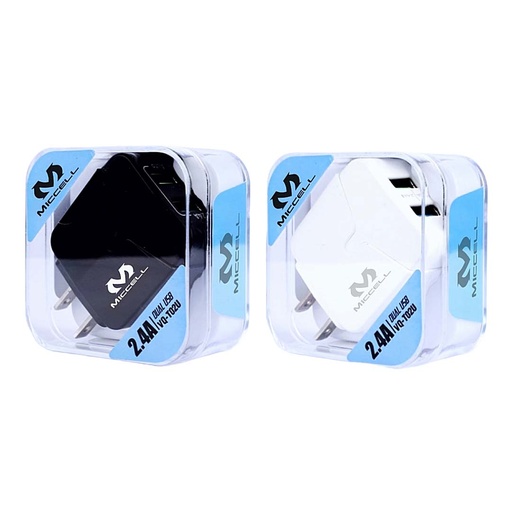 Miccell Wall Plug Adaptor Dual USB ARC (S1008)