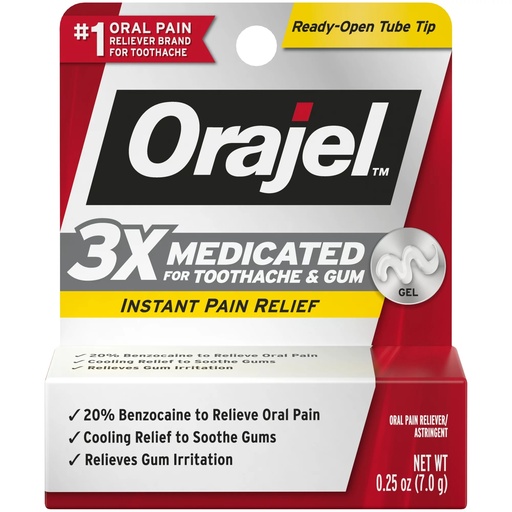 [Orajel-07136] Orajel Max Strength Toothache Pain Relief Gel 0.25oz