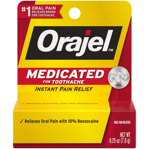 [Orajel-07138] Orajel Reg Strength Toothache Pain Relief Gel 0.25oz