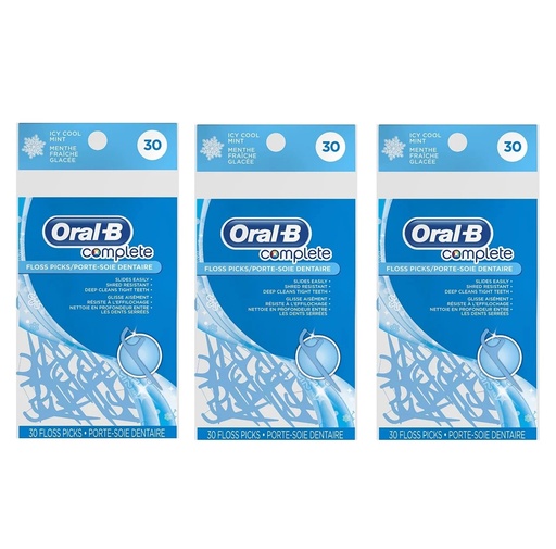 [Oral D-07144] Oral-B Dental Floss/Picks Icy Cool Mint 30CT Pouch