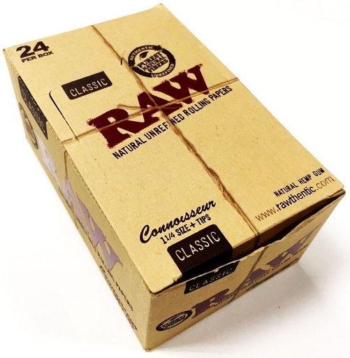 Raw Connoisseur Paper Tips 1 1/4 50'S/24CT