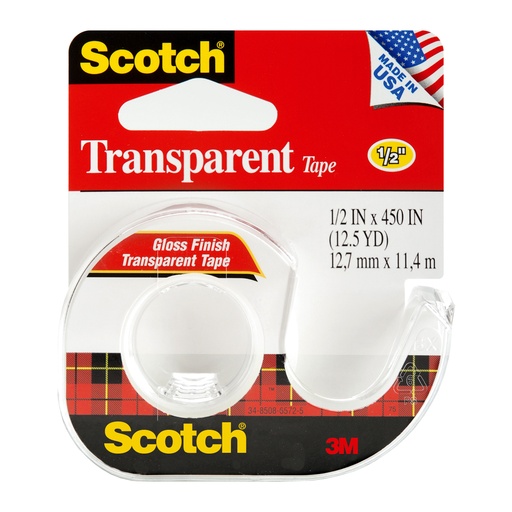 [Scotch-08650] Scotch 3M Transparent Tape 0.5" X 450"