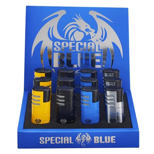 [Specia-22449] Special Blue Mod Rubber Grip (TD106) Torch Lighter 12CT Display