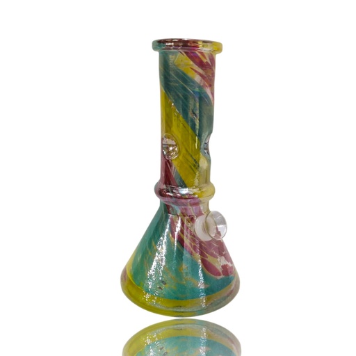 [TEMP-PP-000304] Glass Bong Twisted Rasta Color (SOC0811 Soft Glass) 8"