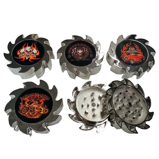 [Tobacc-11034] Tobacco Grinder 2 Part Spinner Style Metal Each