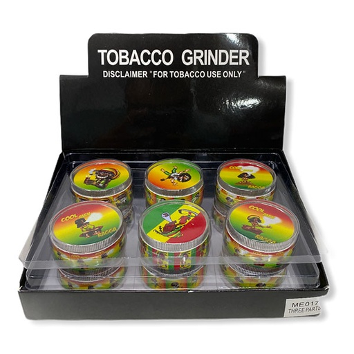 [Tobacc-11042] Tobacco Grinder 3 Part Cool Man Rasta Each