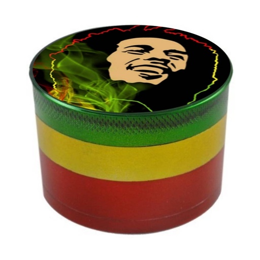 [Tobacc-11080] Tobacco Grinder 4 Part Rastafarian Bob Marley Each