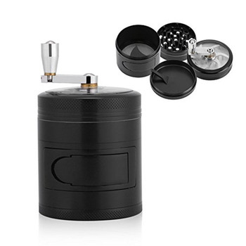 [Tobacc-11086] Tobacco Grinder 4 Part SharpStone Handle With Side Door Each