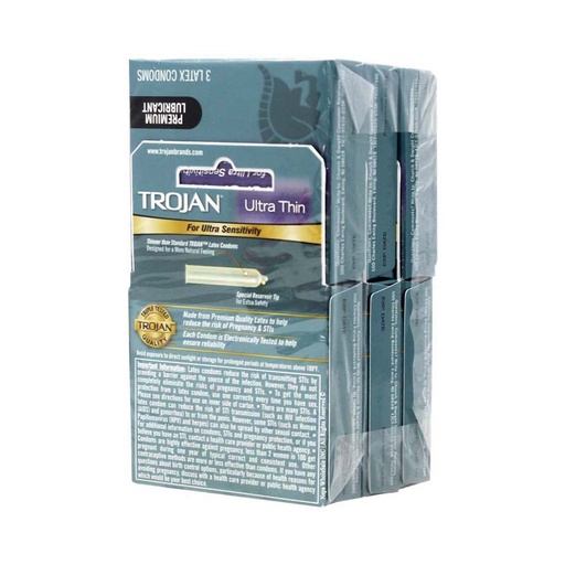 Trojan Grey Ultra Thin 3'S/6CT