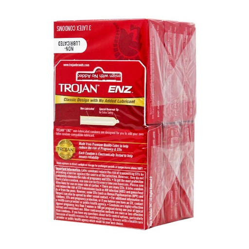 Trojan ENZ Red Non Lubricated 3'S/6CT
