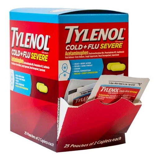 Tylenol Cold Flu Severe Pouch 2's/25CT