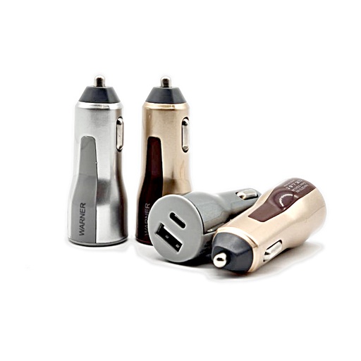 [Warner-24180] Warner Car Plug Charging Adapter USB & Type C Port (99915)