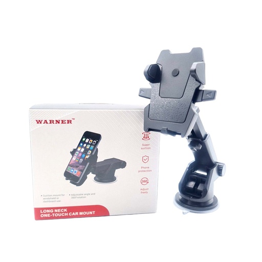 [Warner-24972] Warner One Touch Suction Base Car Phone Holder