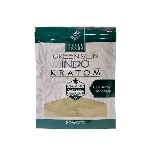 [Whole -11512] Whole Herbs Green Vein INDO Kratom 3.5oz/100gm Powder