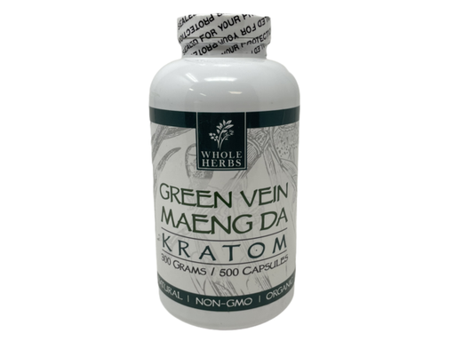 [Whole -11518] Whole Herbs Green Vein MAENGDA Kratom 300gm/500Capsules Bottle