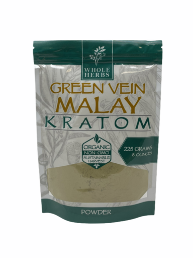 [Whole -11530] Whole Herbs Green Vein MALAY Kratom 8oz/225gm Powder