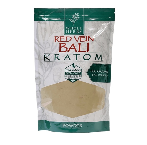 [Whole -11542] Whole Herbs Red Vein BALI Kratom 8oz/225gm Powder