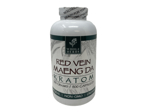 [Whole -11544] Whole Herbs Red Vein MAENGDA Kratom 300gm/500Capsules Bottle