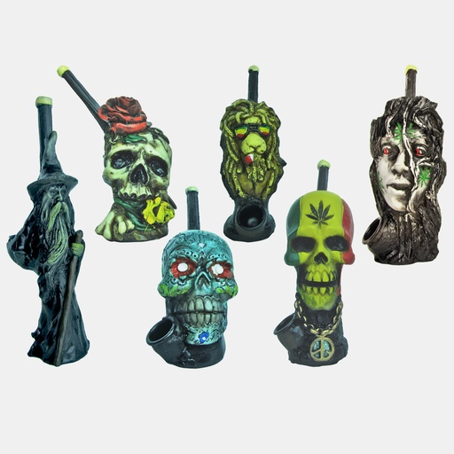 [Wooden-11608] Wooden Pipe Figures 5"